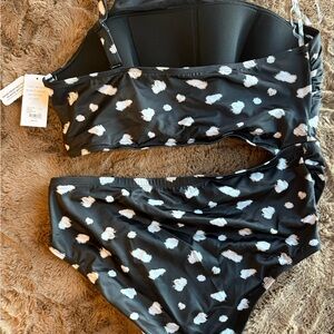 Black and White leopard print Cacique swimsuit NWT